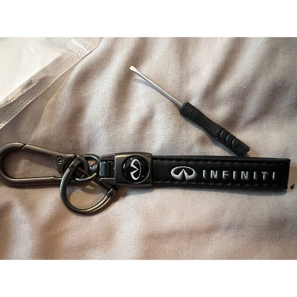 INFINITY Genuine Leather Keychain Car Key Chain Ring Fob Holder For INFINITY NEW